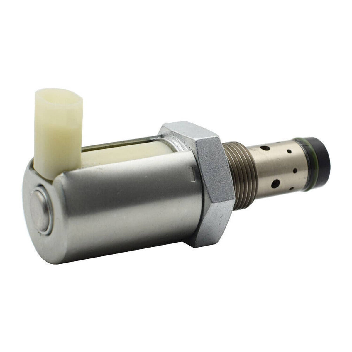 Fuel injection pressure regulator valve with metal body and threaded nozzle