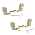 Beige R7S ceramic lamp socket holders with wired contacts and metal mounting bar