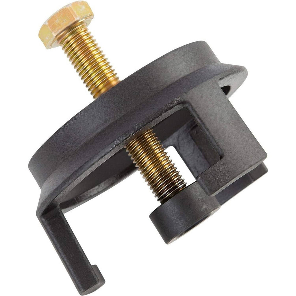 Harmonic balancer puller with black U-frame and gold threaded screws