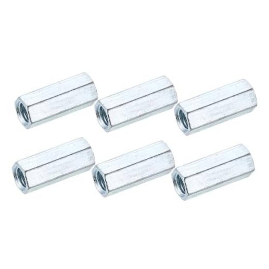 Galvanized hex coupling nuts, 6-pack, threaded fasteners for 3/8 in rods