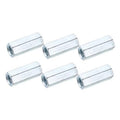 Galvanized hex coupling nuts, 6-pack, threaded fasteners for 3/8 in rods