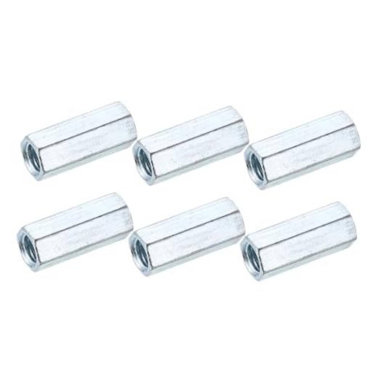 Galvanized hex coupling nuts, 6-pack, threaded fasteners for 3/8 in rods