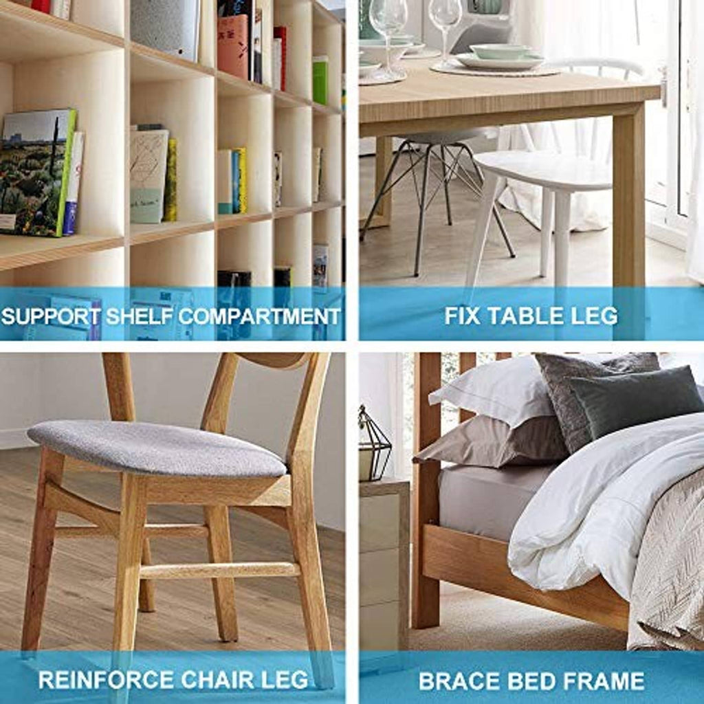 Stainless steel L bracket supports for shelves, table legs, and chair frames