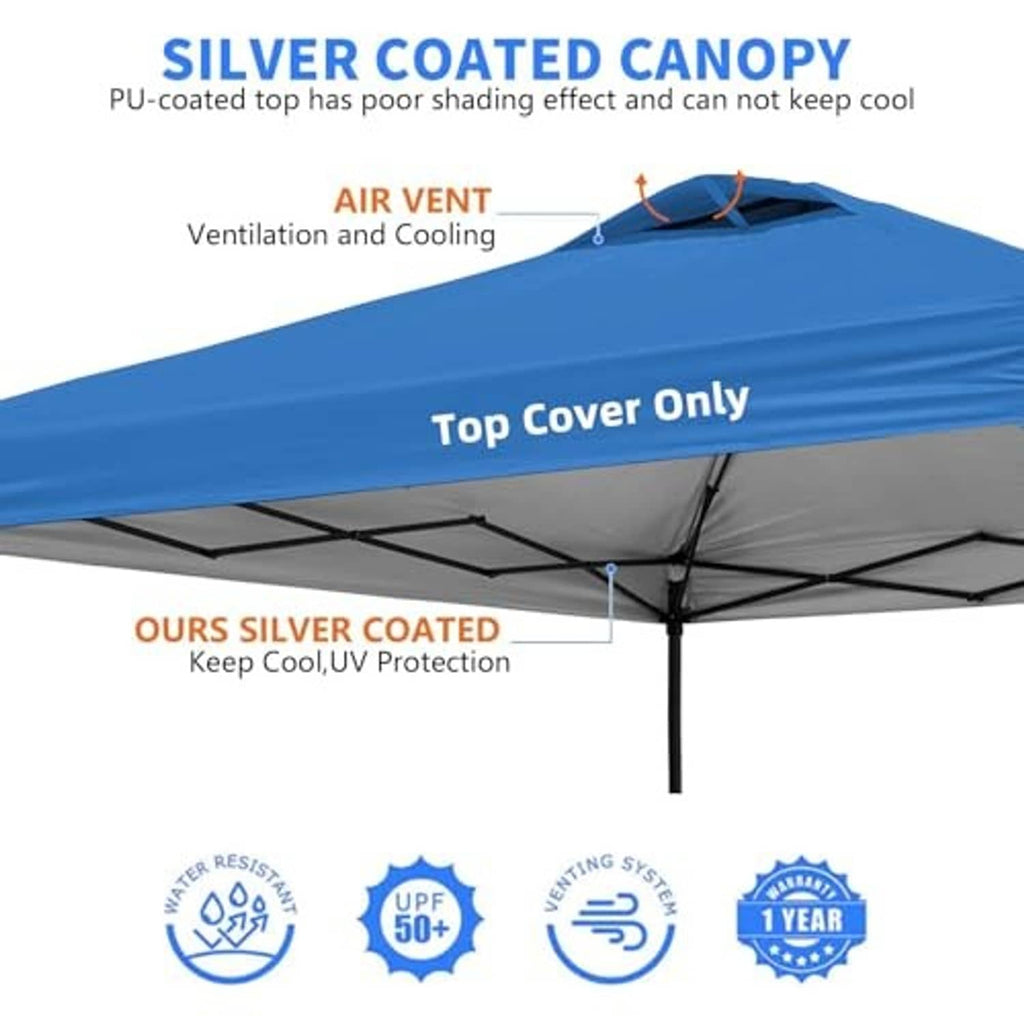 Blue canopy top cover only with air vent and vented airflow design