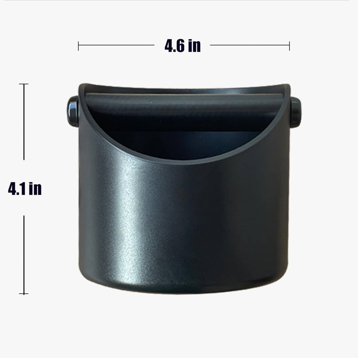 Black coffee knock box, 4.6 in width and 4.1 in height