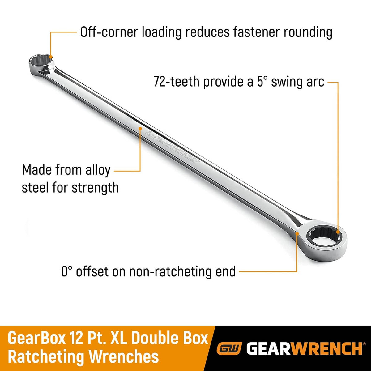 Gearwrench 10mm 12-point ratcheting double box wrench with offset box end