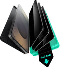 Privacy tempered glass screen protectors with black film and pull tabs