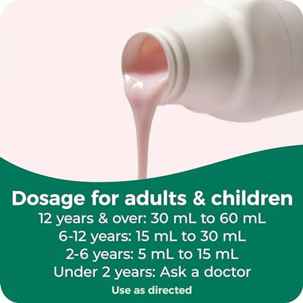 Dulcolax Liquid saline laxative bottle pouring liquid; dosage chart concept
