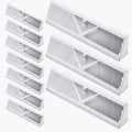 White 18-inch HVAC floor register vents, 10-pack with slatted airflow grilles