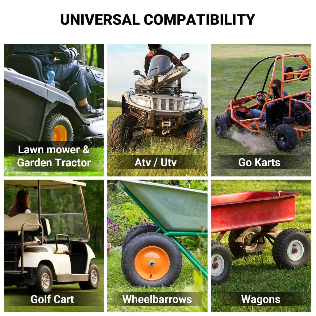 Inner tube universal compatibility graphic for lawn tractors, ATVs, and go-karts