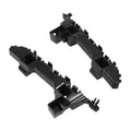 Pair of black front bumper mounting brackets with multiple clips