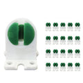 T5 LED fluorescent tube tombstone lamp holder, medium bi-pin socket, green contacts