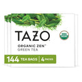 TAZO Organic Zen green tea box with 144 tea bags, 4 packs