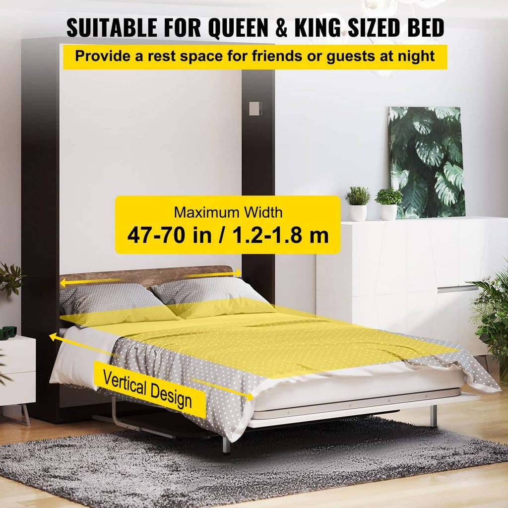 Vertical Murphy bed spring mechanism for queen and king beds, shown with bracket bar