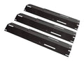 Black porcelain steel grill heat plate shield replacement set of three, adjustable panels