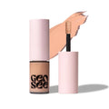 Matte liquid eyeshadow, Linen nude beige in pump tube and applicator swatch