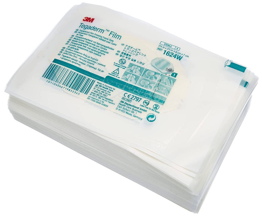 3M Tegaderm transparent film dressing stack of clear sterile sheets