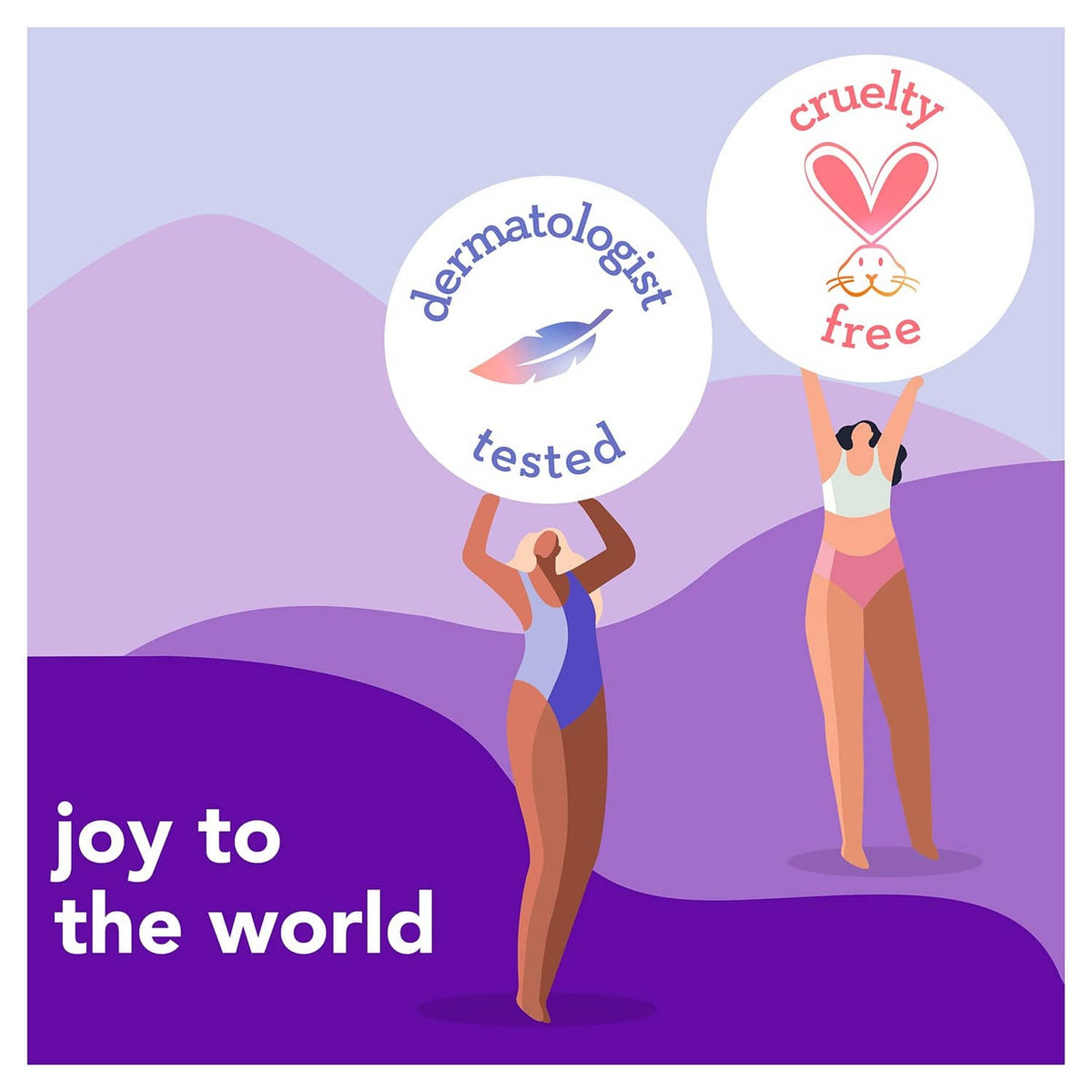 Joy razor refill promotion card with dermatology-tested and cruelty-free icons.