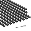 Black aluminum round deck baluster tubes, set of multiple pipes