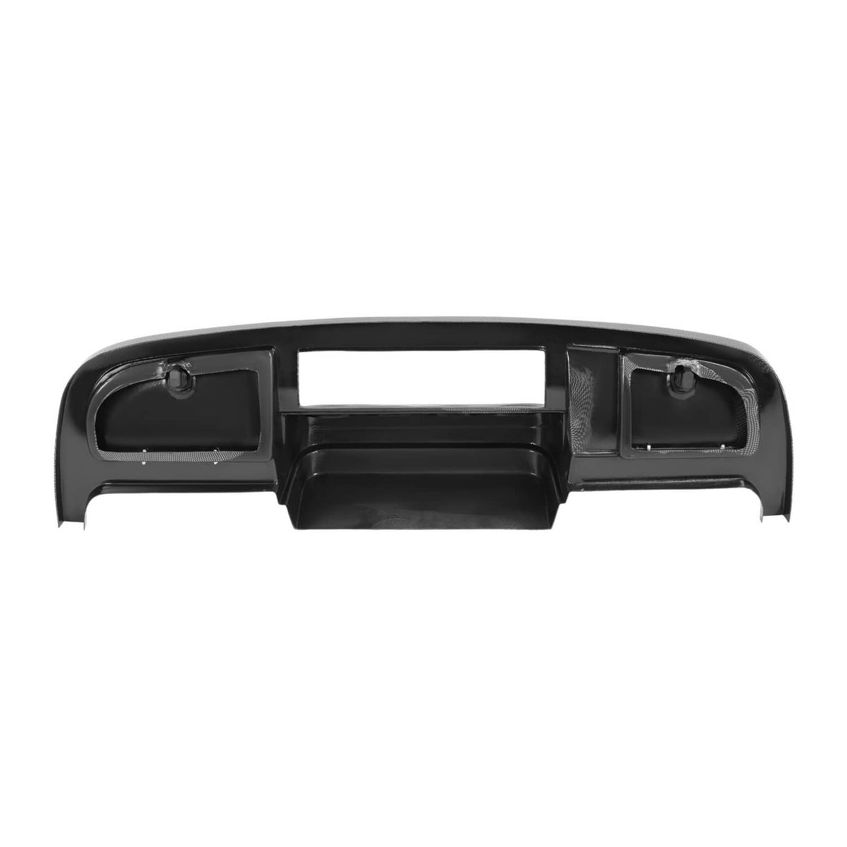 Carbon fiber style dashboard dash cover, dark finish with two end compartments