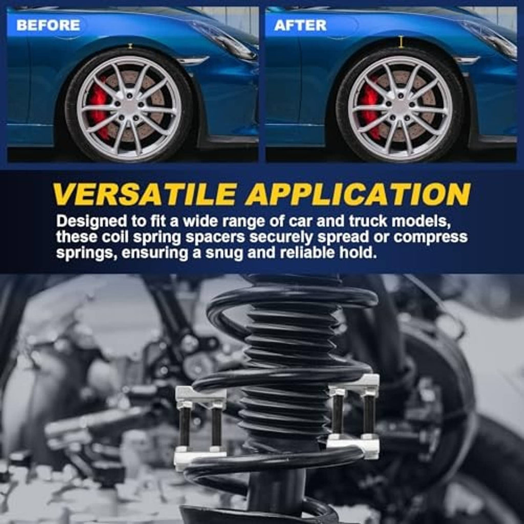 Adjustable coil spring spacer kit under vehicle suspension for lift or lower height