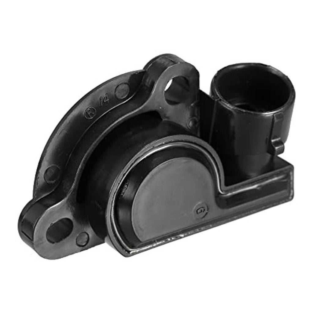 Throttle position sensor TPS rear view with black housing and visible metal contacts