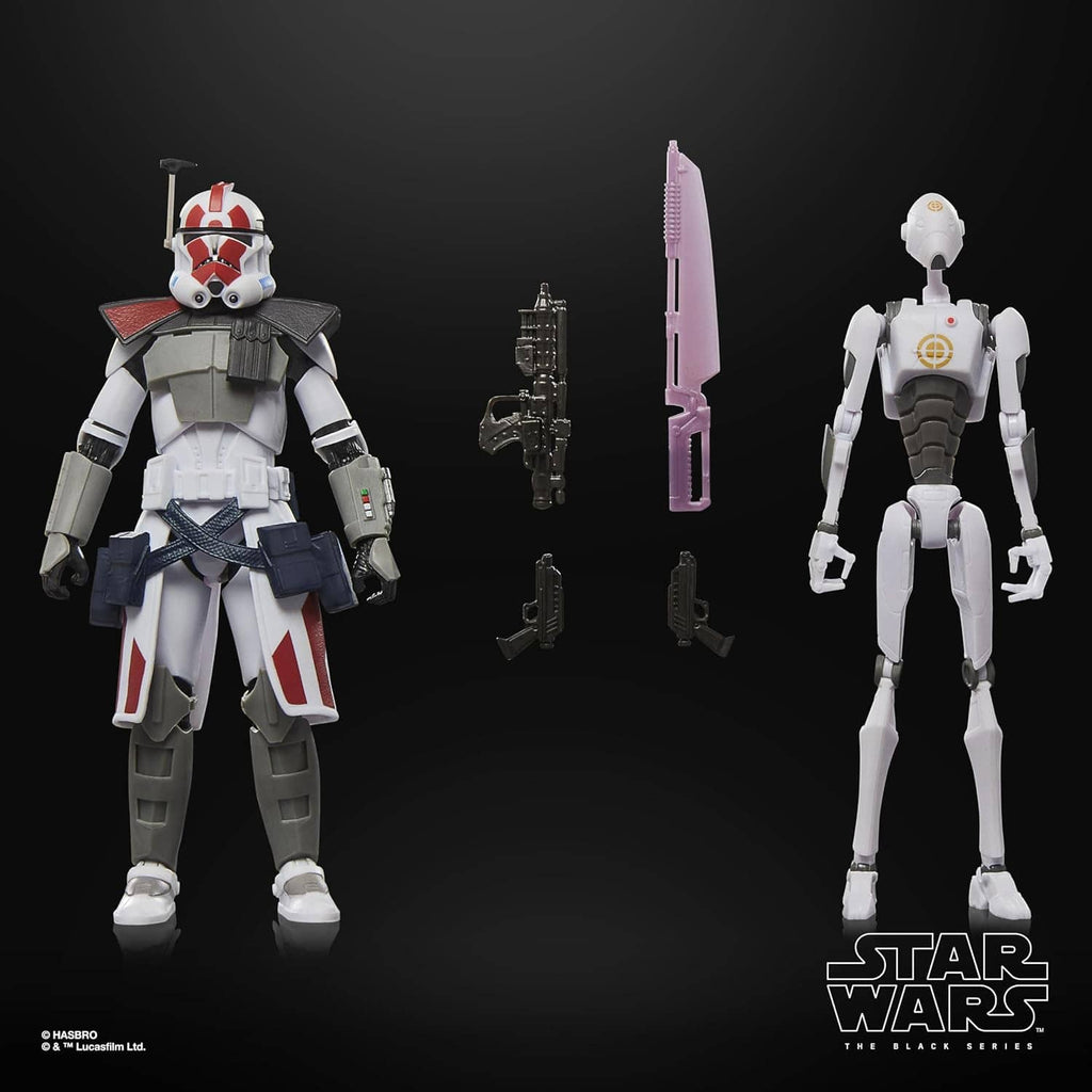 Star Wars Black Series ARC Trooper and Commando Droid set with accessory weapons