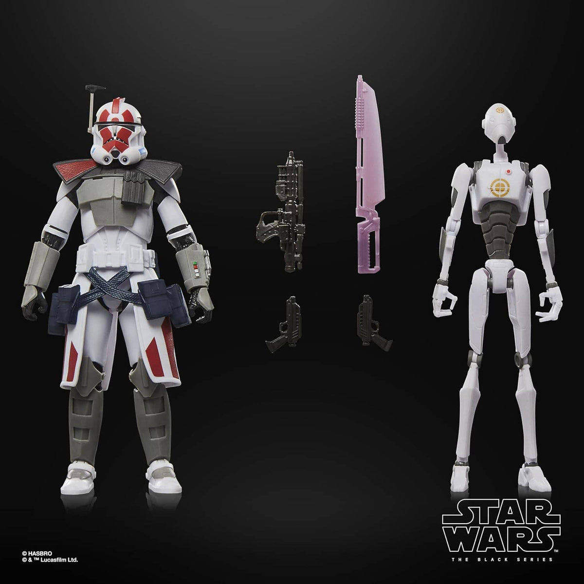 Star Wars Black Series ARC Trooper and Commando Droid set with accessory weapons