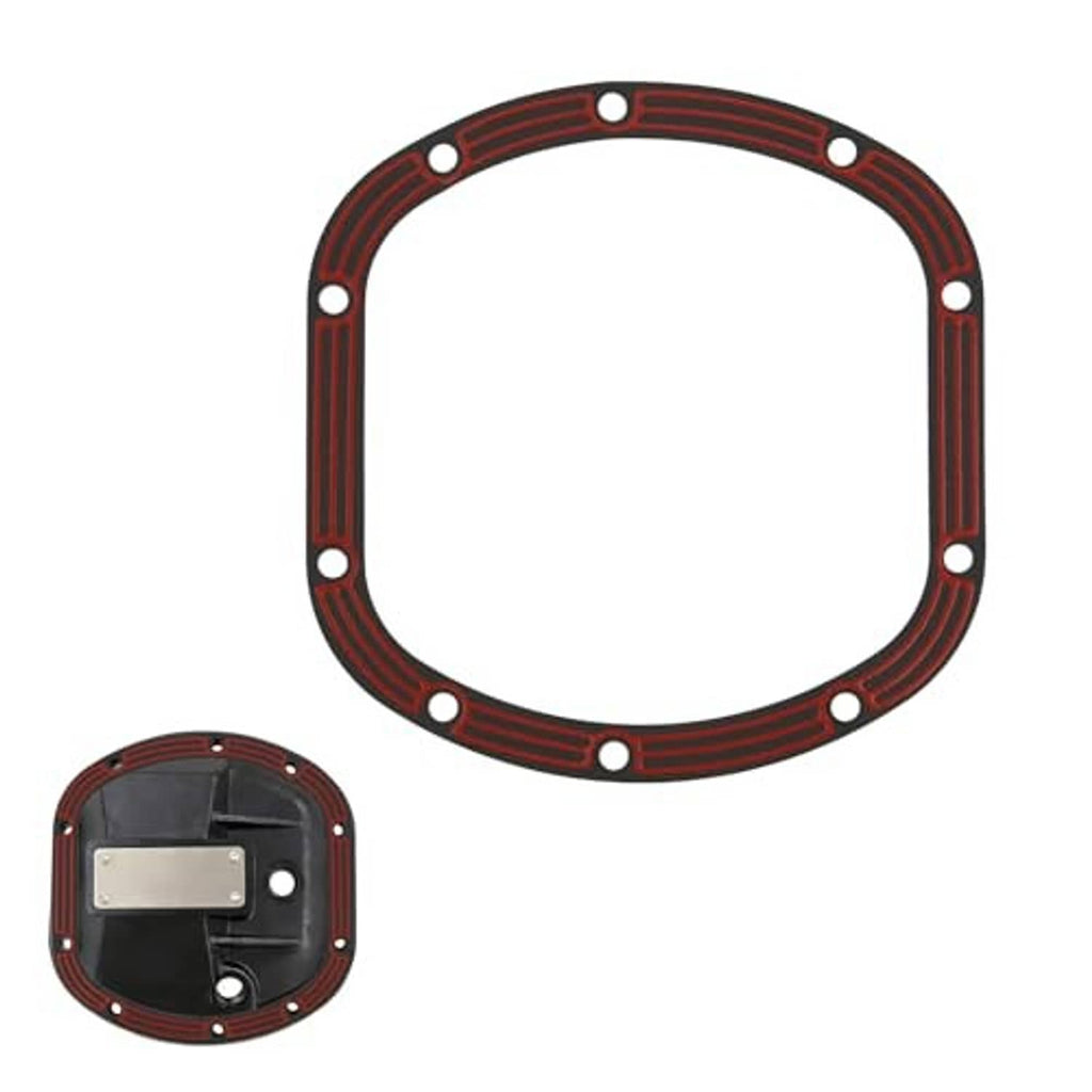 Differential cover gasket kit, red-and-black oval ring and small round gasket with bolt holes