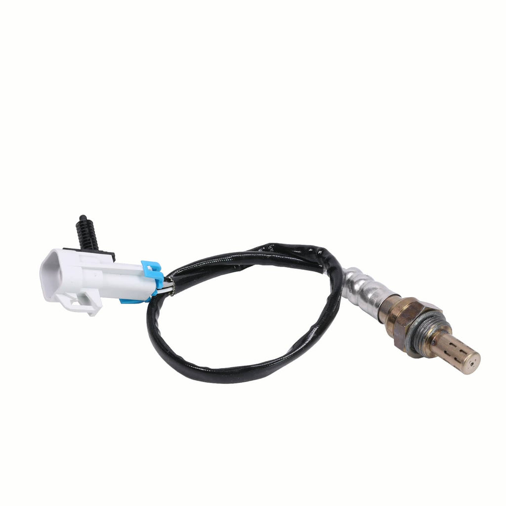 Upstream O2 oxygen sensor with white plug connector, black wiring, and metal probe