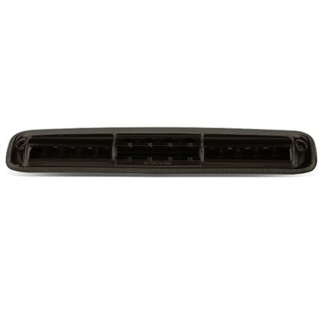Black LED third brake light bar with long slim smoked lens