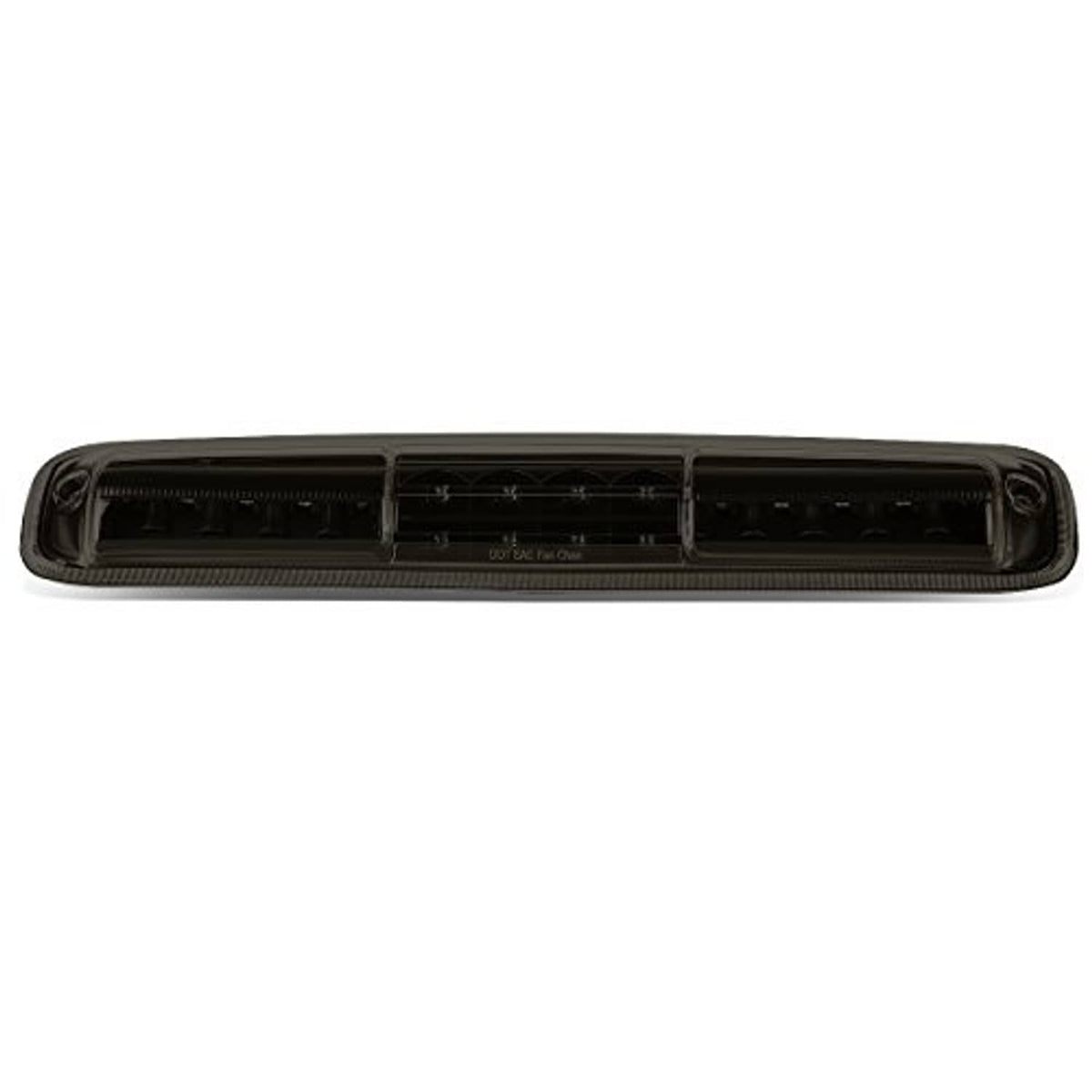 Black LED third brake light bar with long slim smoked lens