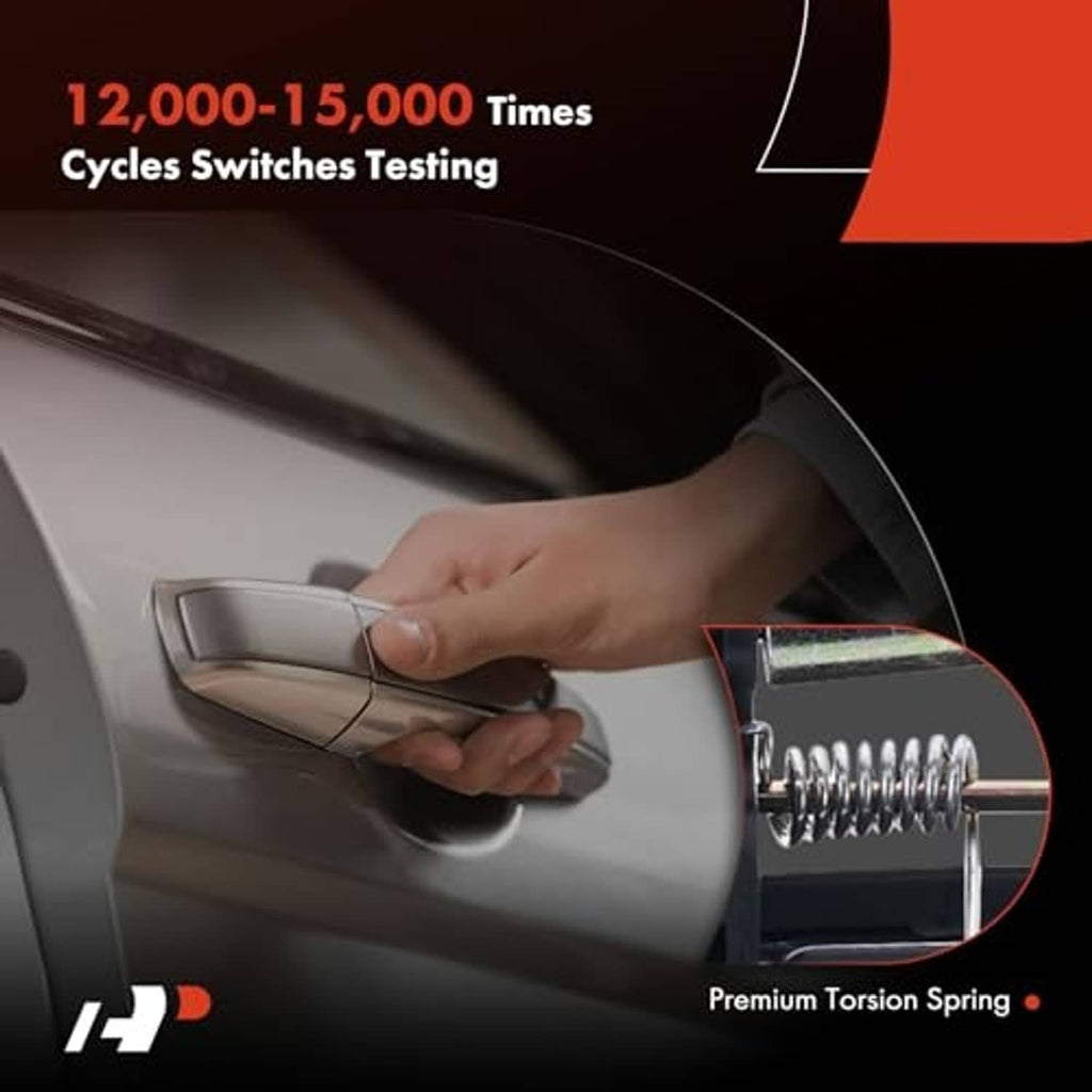 Front right exterior door handle installation with hand fitting handle to car door