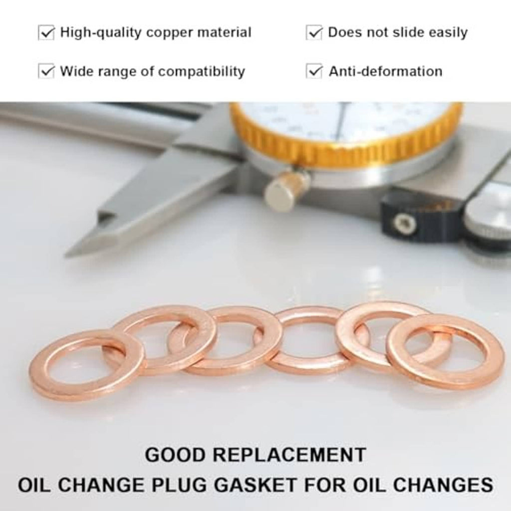 Copper oil drain plug gasket washers, stacked round sealing washers with center hole