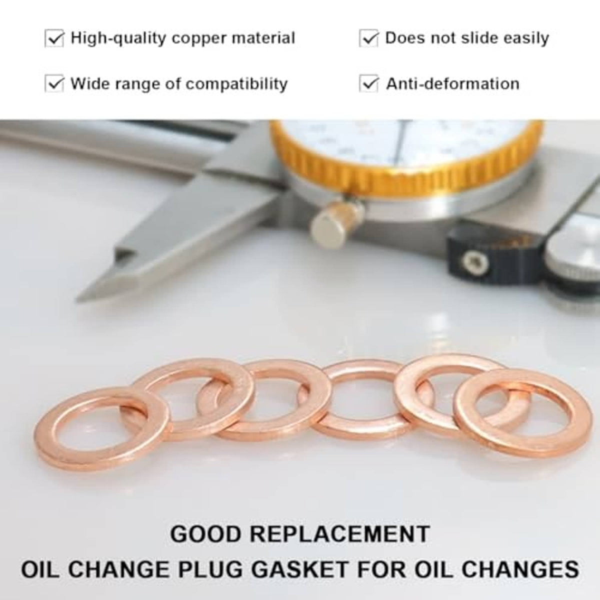 Copper oil drain plug gasket washers, stacked round sealing washers with center hole
