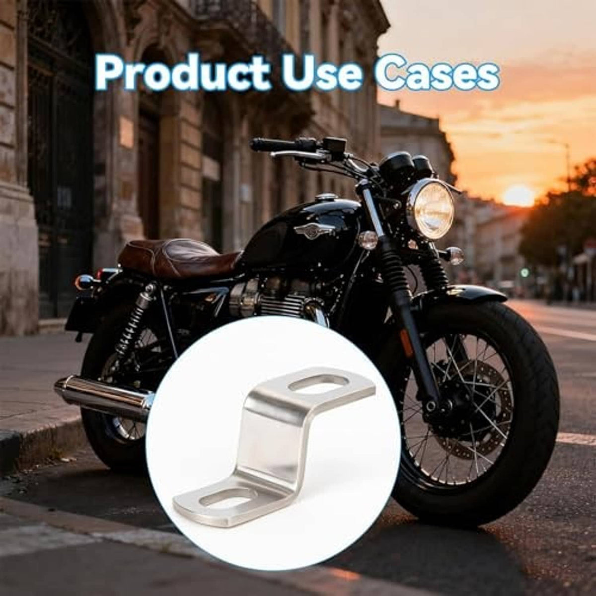 Z-shaped stainless steel muffler mounting bracket, silver