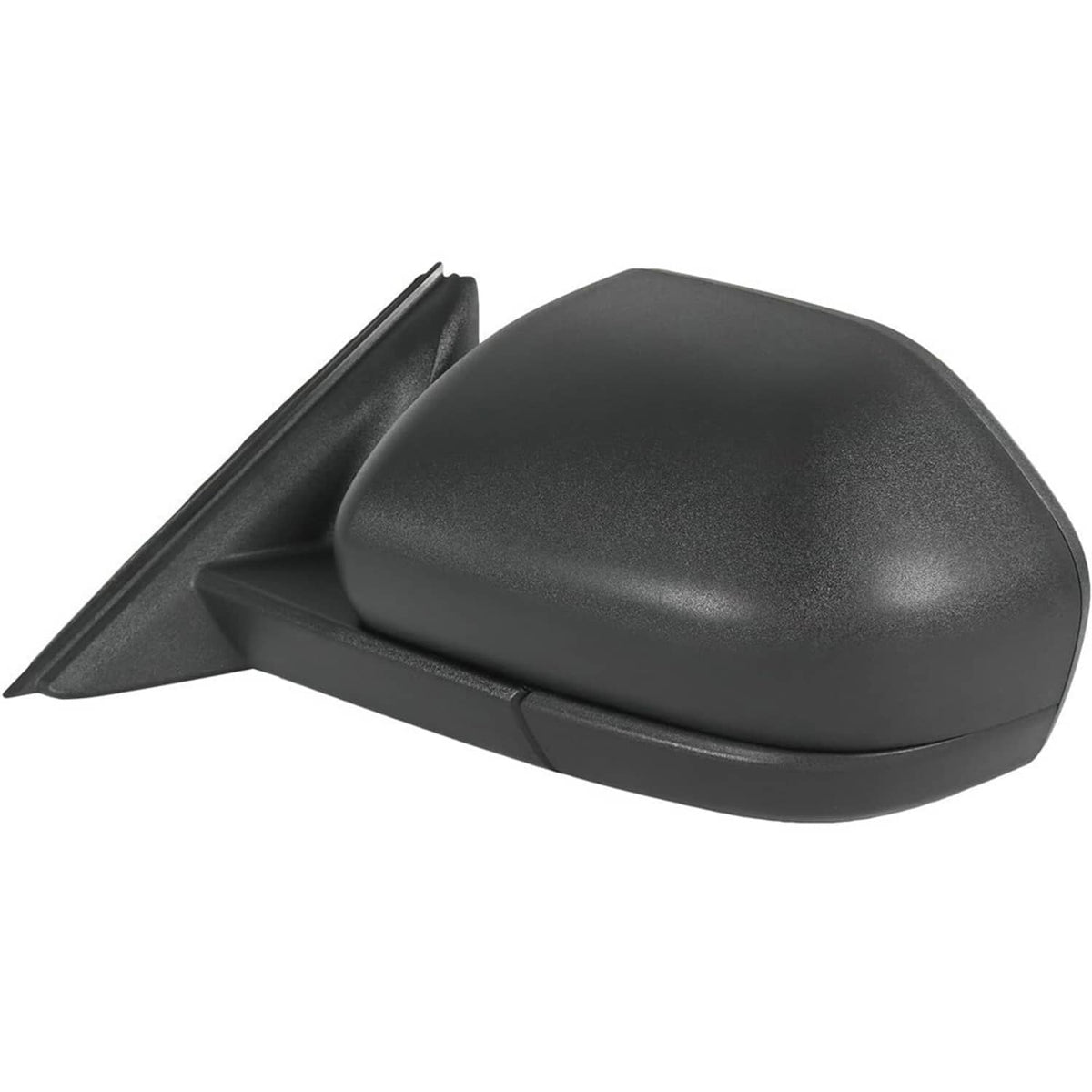 Black power folding side mirror housing with rear mounting fins
