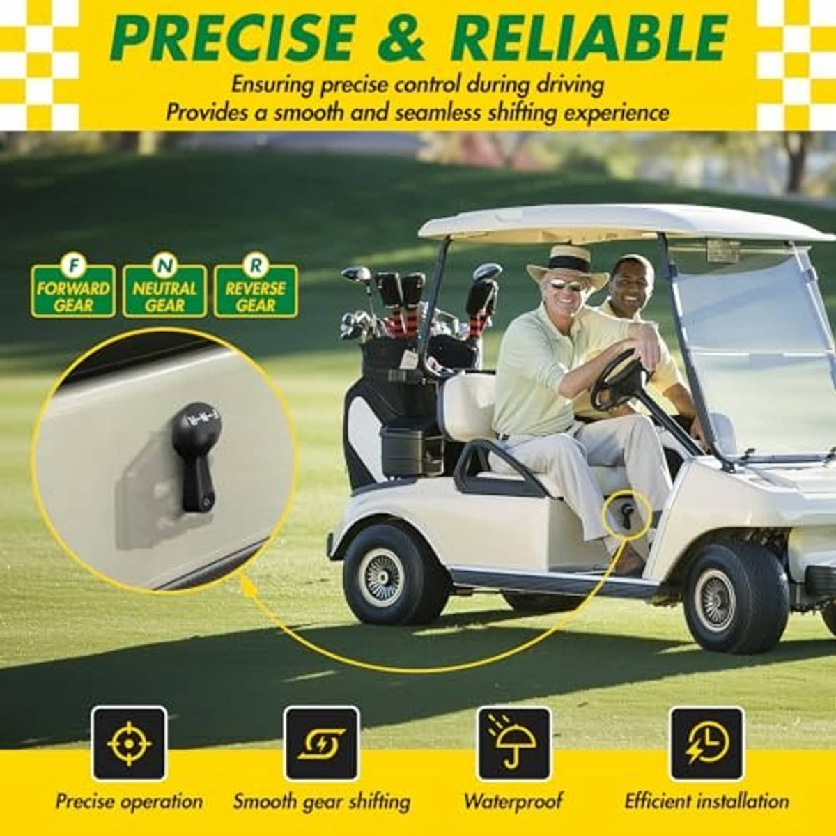 Golf cart 36V forward/neutral/reverse gear switch illustration with handle