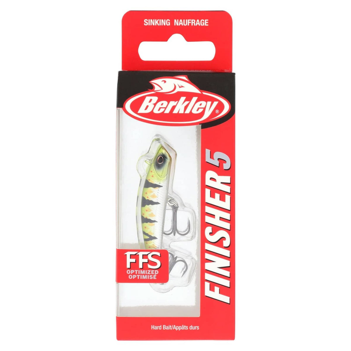 Berkley Finisher sinking lure blister pack with red and white label