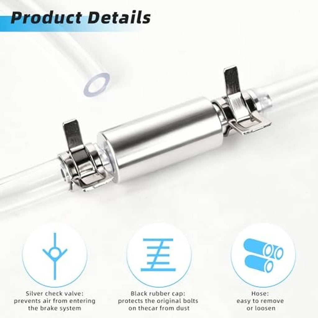 Brake bleeder valve assembly with aluminum cylinder and metal clamps for hose connection