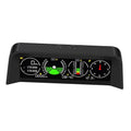 Black car HUD inclinometer with digital gauge displays, compass, and voltage indicator lights