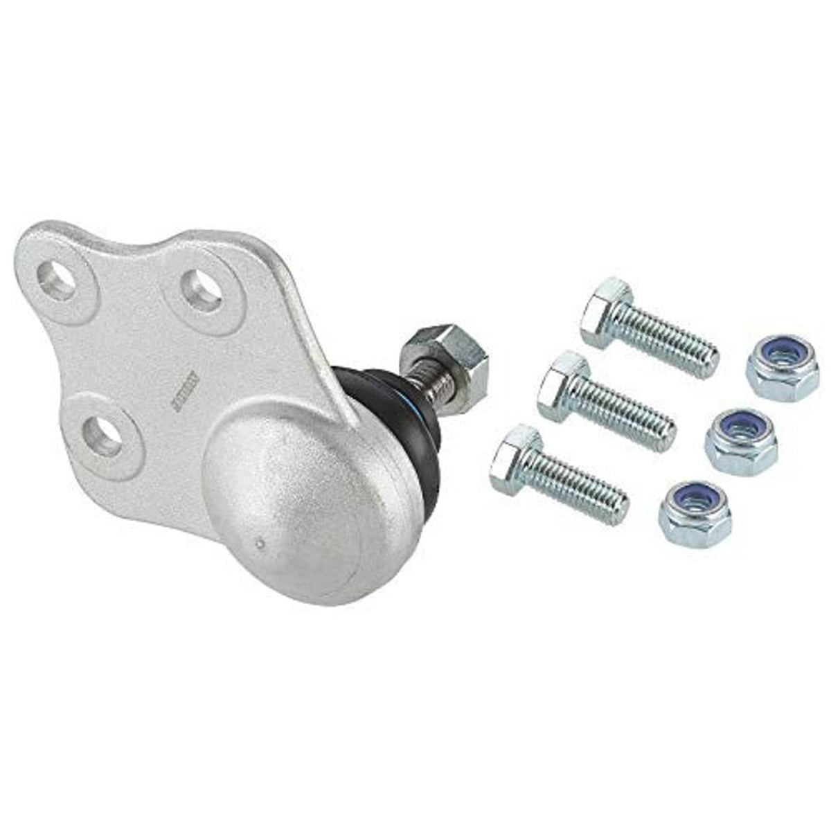Front upper suspension ball joint with round metal housing, rubber boot, bolts and nuts