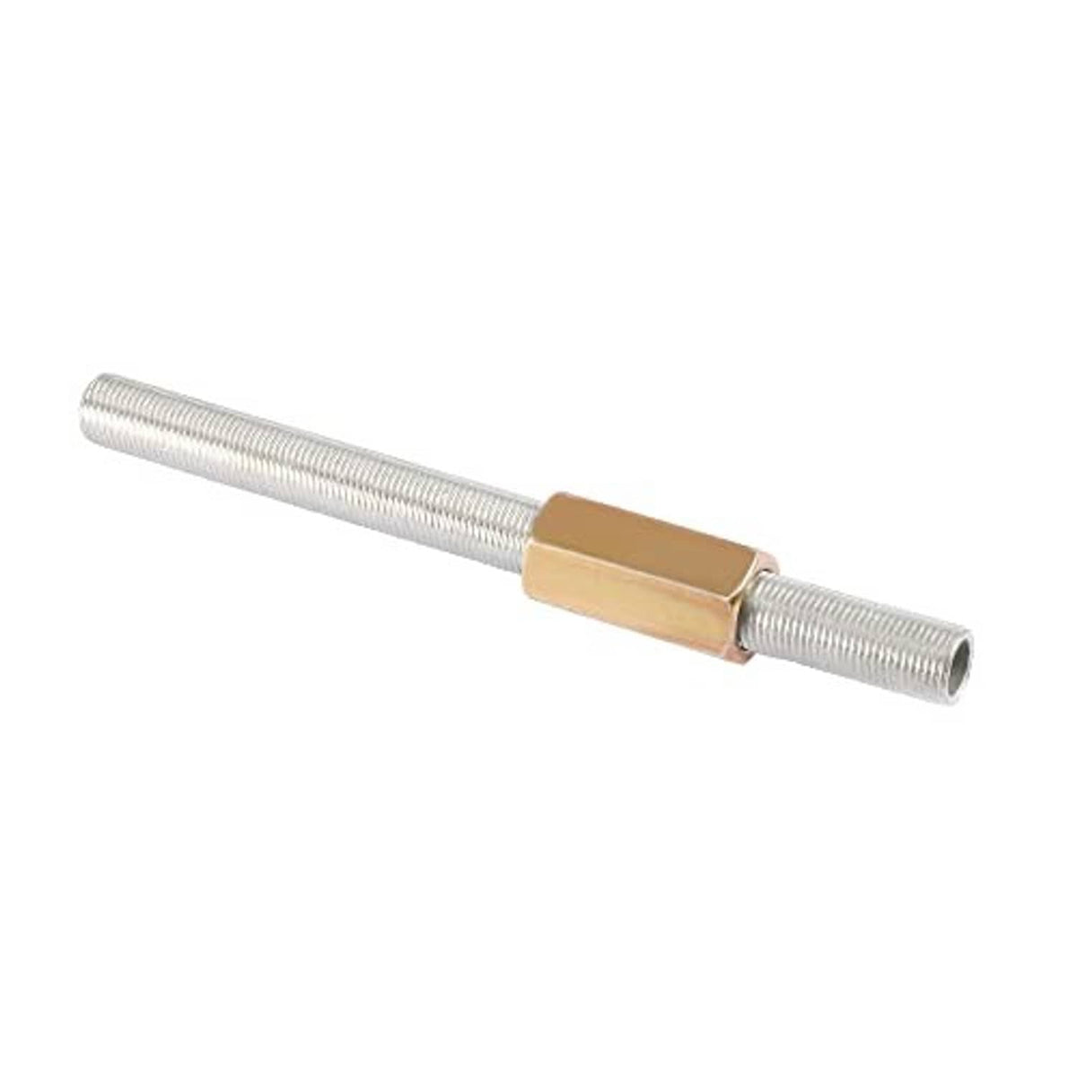 M10x1 threaded rod with zinc-plated hex coupling nut sleeve adapter in center
