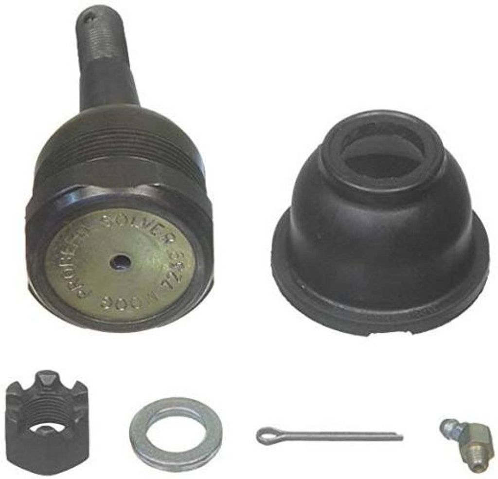 Front suspension ball joint kit with black boot, threaded stud, washer, and cotter pin