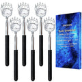 6-pack back scratchers with chrome bear claw heads and black textured grips