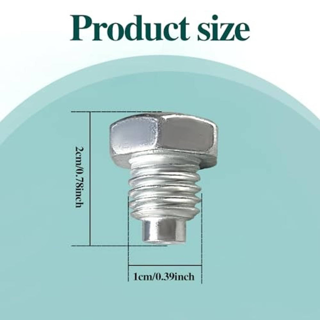 Close-up of silver fixed screw with hex head and threaded metal shaft