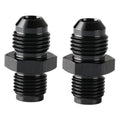 Black 6AN to 1/2-20 inverted flare adapter fittings, hex base, 2 pcs