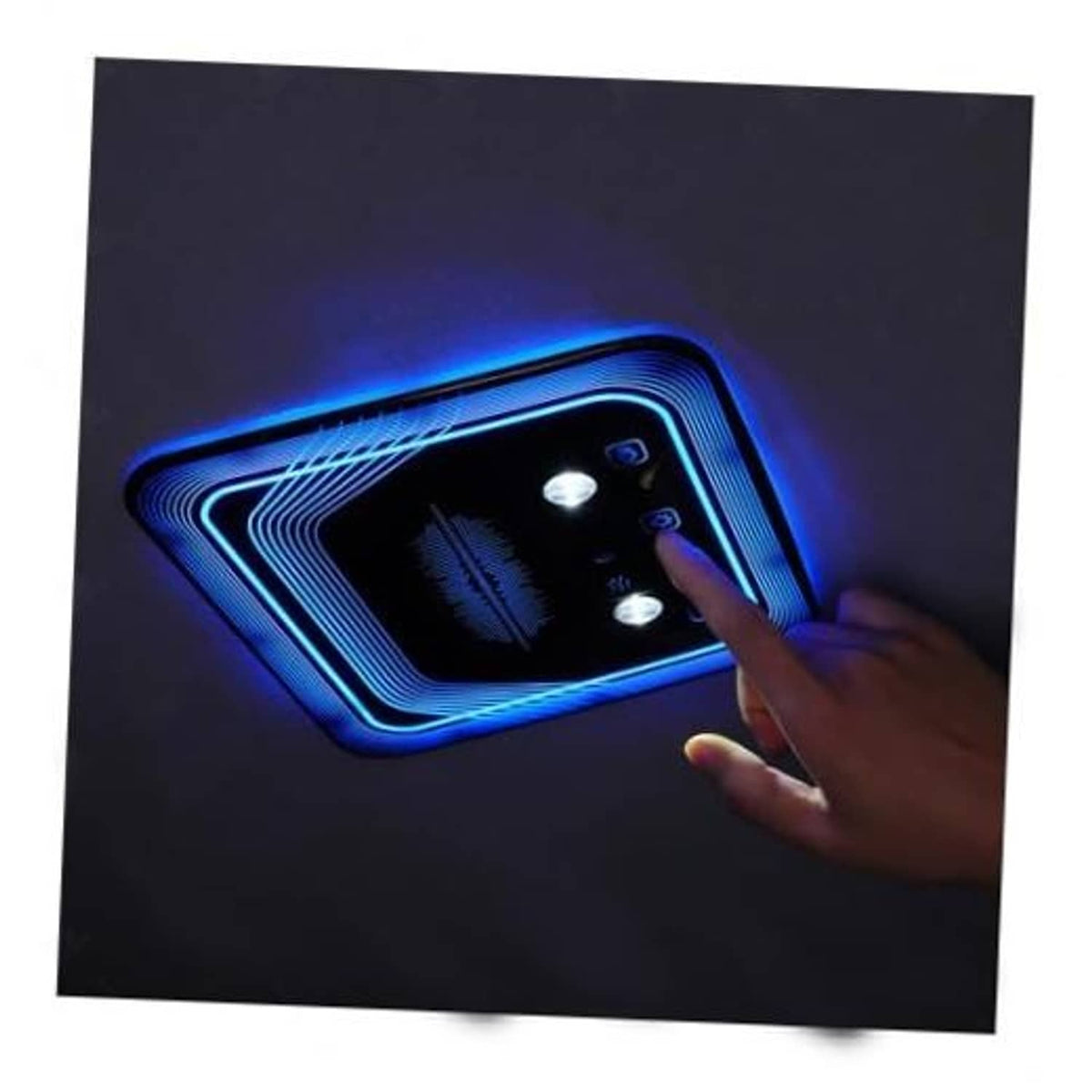Adjustable LED car dome light replacement with blue ripple glow and touch control