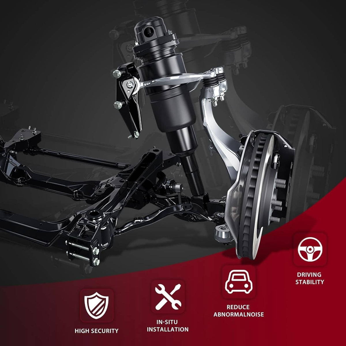 Suspension system diagram showing control arm components under the vehicle