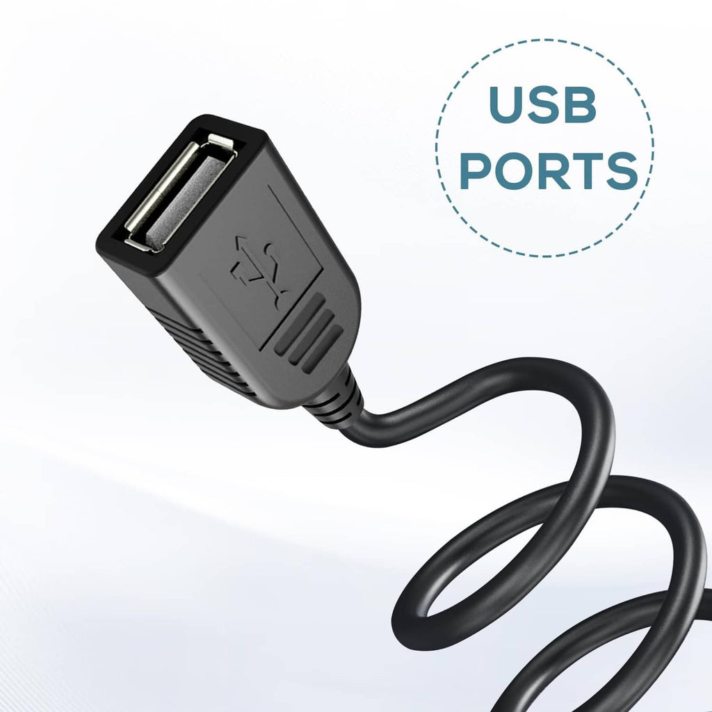 Black USB-A plug connector on cable end with metal contacts